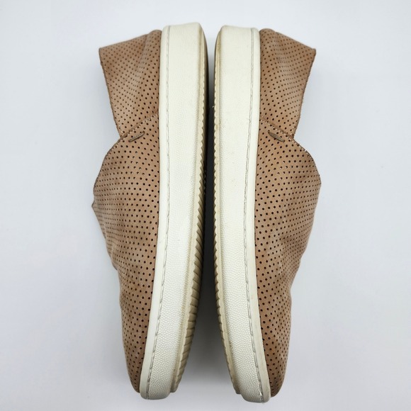 Eileen Fisher Perforated Leather Slip On Sneakers Casual Shoes sz 8 women's tan - Picture 5 of 7